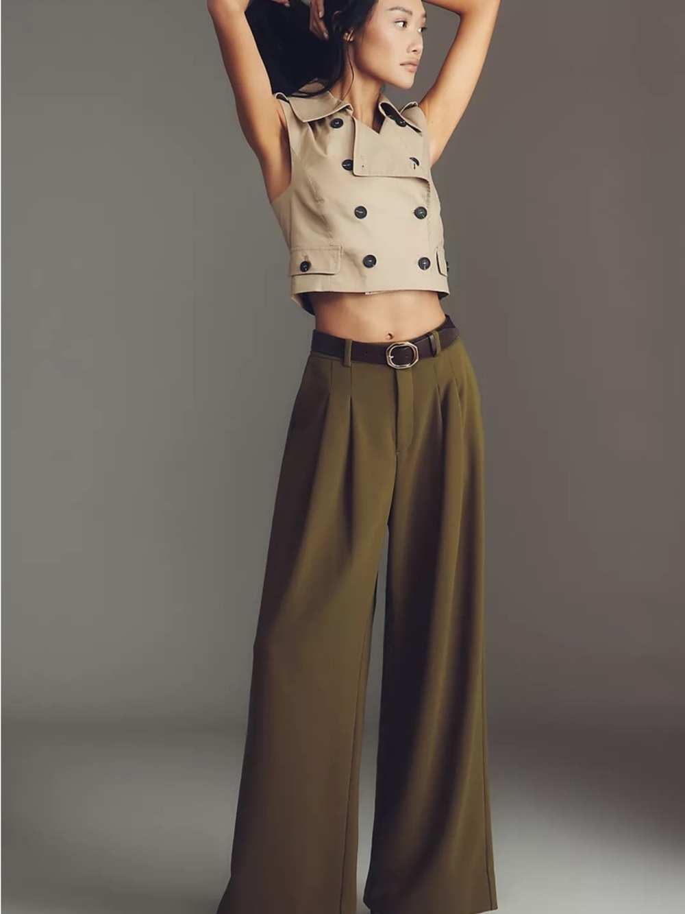 NWT Anthropologie $148 The Avery Wide-Leg Pleated Trousers by Maeve Size XLP - Picture 4 of 11